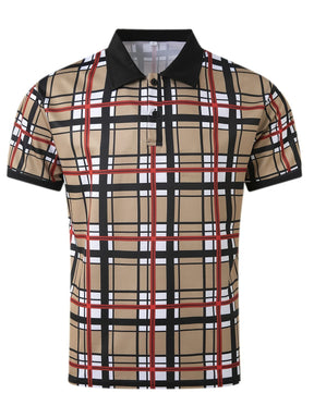 Camisa Gola Polo Estampa Xadrez Mangas Curtas Material De Qualidade