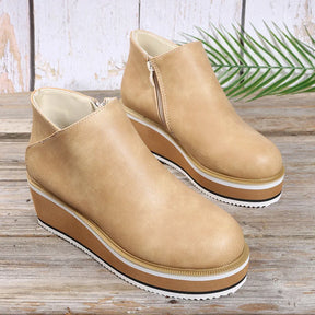 Bota de Couro Casual Solado Grosso New Style 2024