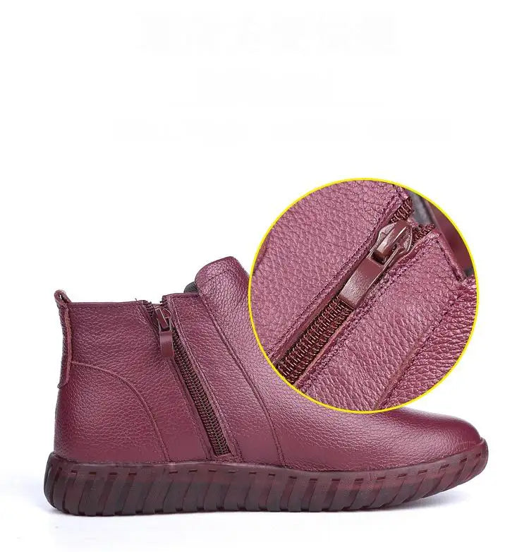 Bota de Couro Feminina Casual Diskei