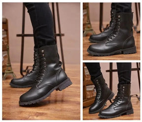 Bota de Couro Estilo Coturno Casual Jade