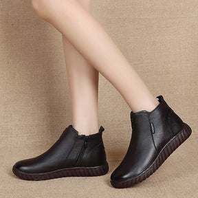 Bota de Couro Feminina Casual Diskei