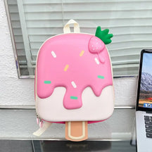 Mochila Escolar Feminina Design Picolé Modelo Arredondado