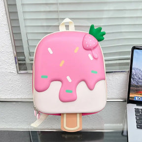 Mochila Escolar Feminina Design Picolé Modelo Arredondado