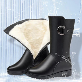 Bota de Couro Inverno Pelúciada Street Casual