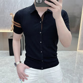 Camisa Masculina Gola Polo De Alta Qualidade Moda Casual de Luxo