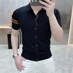 Camisa Masculina Gola Polo De Alta Qualidade Moda Casual de Luxo