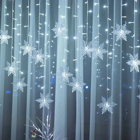 Cortina De Luzes De LED Decoração Natalina Guirlanda  Flocos De Neve - Promoção 2025