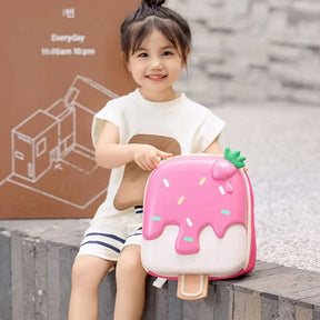 Mochila Escolar Feminina Design Picolé Modelo Arredondado