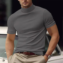 Camisa Justa Masculina Gola Alta Malha De Qualidade Moda Verão