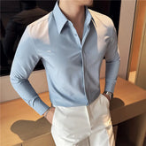 Camisa Social Masculina Com Gravata Moda Casual De Alta Qualidade