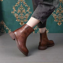 Bota de Couro Vintage Casual Classy