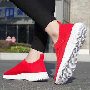 Tênis Feminino Casual Respirável De Sola Plana Alto Conforto