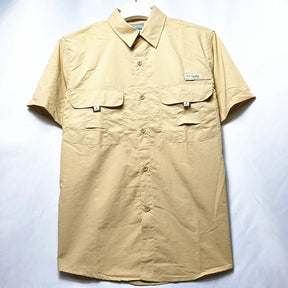 Camisa Social Masculina Com Botões e Lapela Camisa De Mangas Curtas