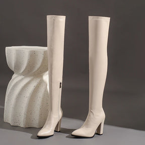 Bota de Couro Over Cano Longo Glossy