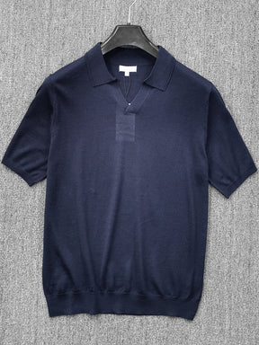 Camisa Masculina Gola Polo De Alta Qualidade Decote V Moda Casual De Luxo