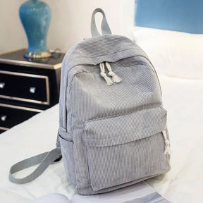 Mochila Escolar Feminina De Veludo Com Compartimentos