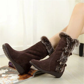 Bota Feminina Puff Aveludada de Inverno