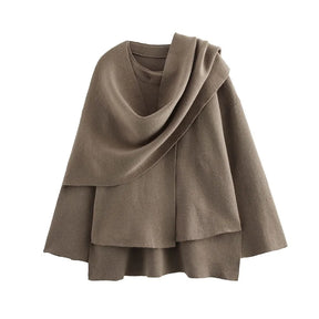 Casaco Feminino Assimétrico Transpassado Tendência Inverno