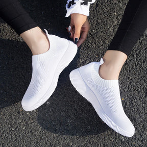 Tênis Feminino Casual Respirável De Sola Plana Alto Conforto