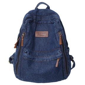 Mochila Jeans Unissex Moda Versátil