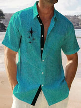 Camisa Masculina Moda Praiana De Botões E Mangas Curtas Moda Versátil