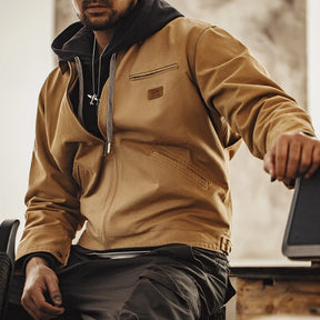Jaqueta Masculina Com Zíper E Lapela Moda Inverno