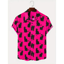 Camisa Moda Casual Masculina Estampada De Peito Único Moda Solta Simples