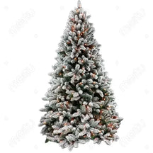 Árvore de Natal Artificial Em PVC Com Pinhas De Neve e Luzes LED Para Decoração De Casa De Natal Árvore de Natal