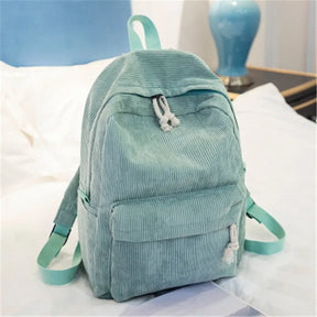 Mochila Escolar Feminina De Veludo Com Compartimentos