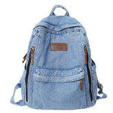 Mochila Jeans Unissex Moda Versátil