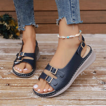 Sandália Ortopédica Feminina Moda Casual Com Arco de Apoio Sandália Boca De Peixe Estilo Romano