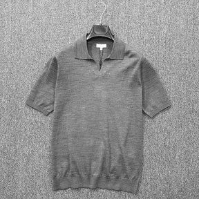 Camisa Masculina Gola Polo De Alta Qualidade Decote V Moda Casual De Luxo