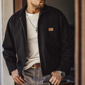 Jaqueta Masculina Com Zíper E Lapela Moda Inverno