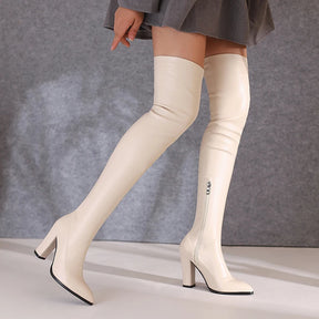 Bota de Couro Over Cano Longo Glossy