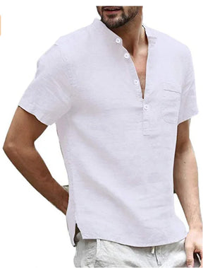 Camisa Social Masculina De Manga Curta E Botões Moda Casual
