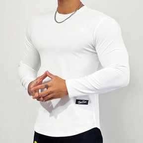 Camisa Masculina Slim Manga Comprida Camisa de Cor Sólida Alta Qualidade