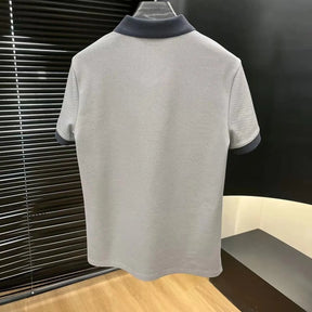 Camisa gola Polo Masculina Moda Monocromática Estilo Inglês De Alta Qualidade