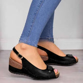 Sandália Ortopédica Feminina Plataforma Moda Vintage Com Arco de Apoio