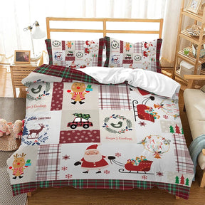 Decoração de Natal Conjunto De Cama Completo Estampa Natalina