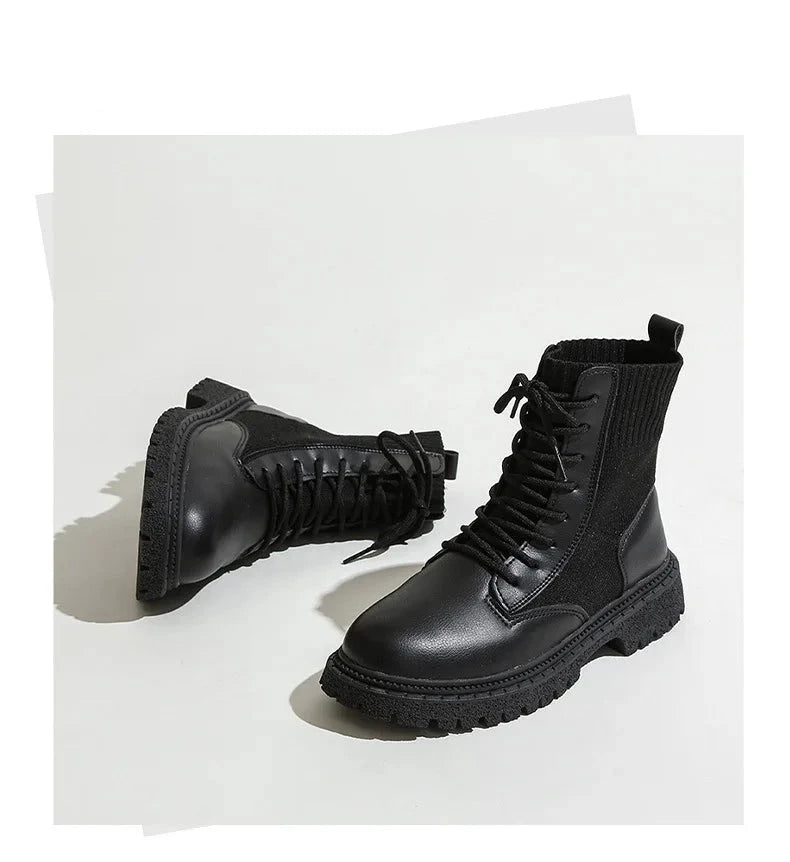 Bota de Couro Feminina Coturno Frooty