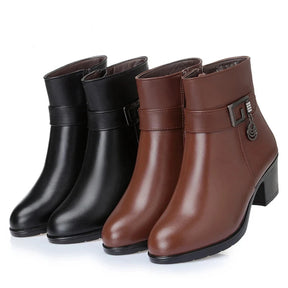 Bota de Couro Clássica Casual Elegancy