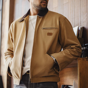 Jaqueta Masculina Com Zíper E Lapela Moda Inverno
