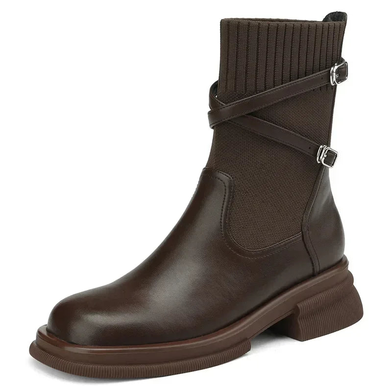 Bota de Couro Estilo Retro Britanic