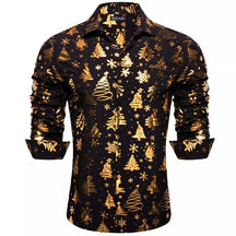 Camisa Social Masculina De Manga Comprida Estampa Natalina Moda Casual