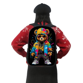 Mochila Casual Unissex Estampa Urso Tye Day Mochila De Alta Capacidade