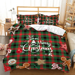 Decoração de Natal Conjunto De Cama Completo Estampa Natalina