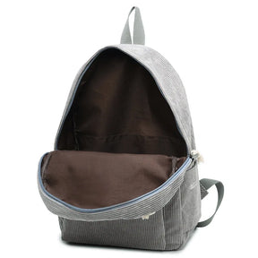 Mochila Escolar Feminina De Veludo Com Compartimentos