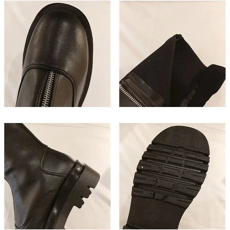 Bota de Couro Coturno Casual - Trend