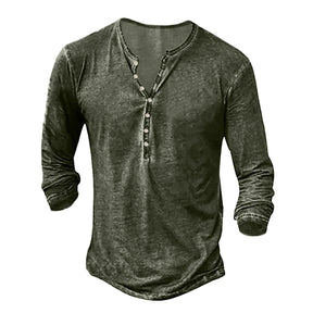 Camisa Masculina Moda Versátil Com Decote Em V Tecido Leve Confortável