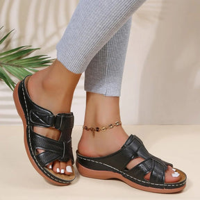 Sandália Ortopédica Feminina Moda Vintage Plataforma Confortável De Qualidade
